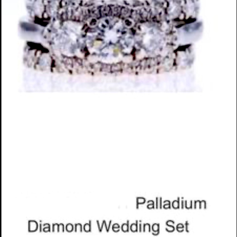 Wedding band set. Real diamond and palladium.